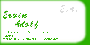 ervin adolf business card